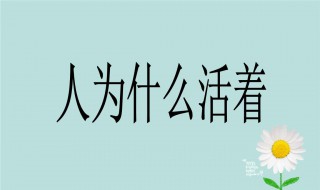 人的一生到底为的什么而活着（人的一生是为什么而活着）
