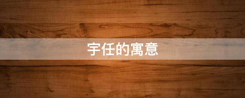 宇任的寓意（宇翀的寓意好吗）