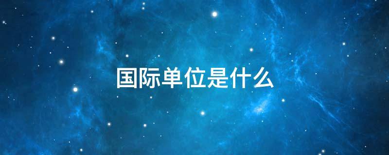 国际单位是什么（密度国际单位是什么）