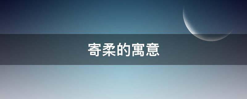 寄柔的寓意（寄温柔什么意思）