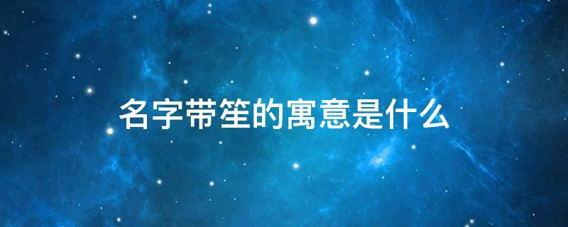 名字带笙的寓意是什么（名字带笙的寓意是什么意思）