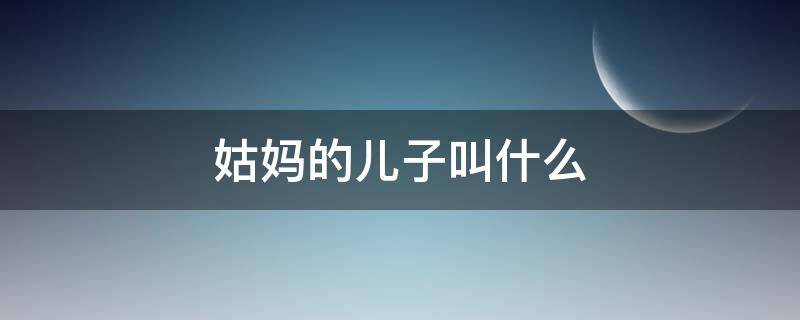 姑妈的儿子叫什么 我叫姑妈的儿子叫什么