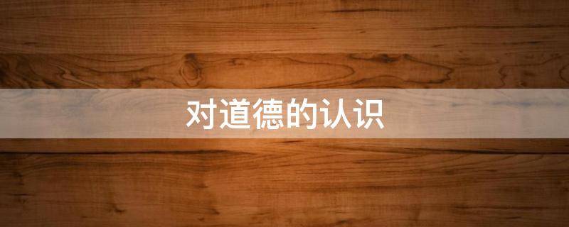 对道德的认识（对道德的认识和理解）