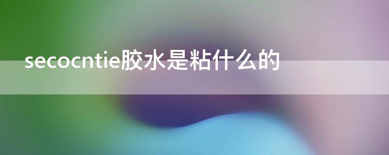 secocntie胶水是粘什么的 secocntie胶防水吗