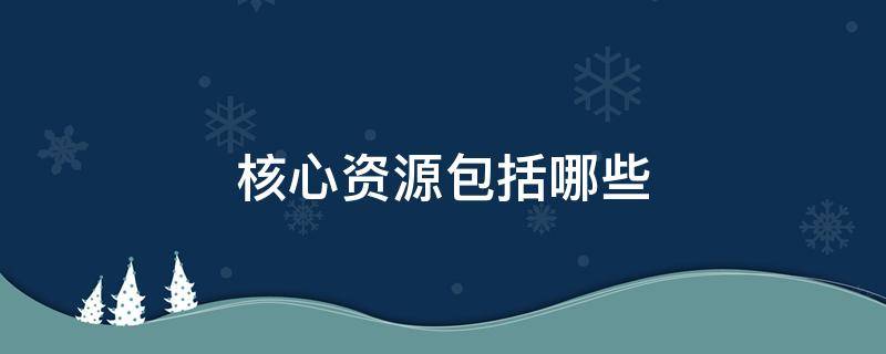 核心资源包括哪些 核心资源包括哪些方面