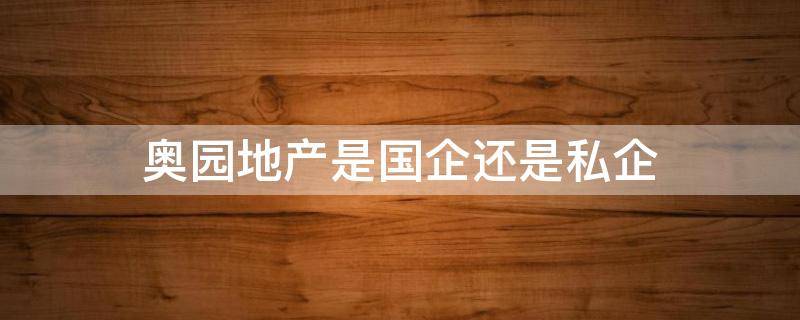 奥园地产是国企还是私企（奥园地产是央企吗）