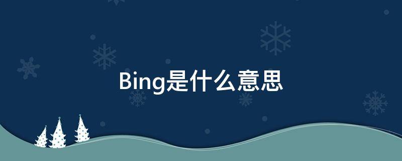 Bing是什么意思（并是什么意思）