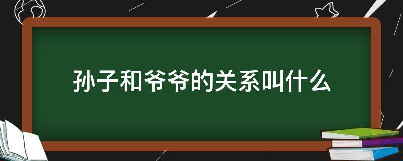 孙子和爷爷的关系叫什么（孙子和爷爷的关系叫什么称呼）