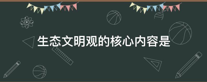 生态文明观的核心内容是 生态文明观的核心内容是(