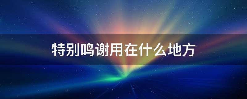 特别鸣谢用在什么地方 特别鸣谢的用法
