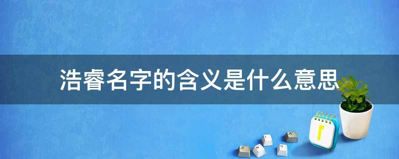 浩睿名字的含义是什么意思（浩睿名字的含义是什么意思呀）