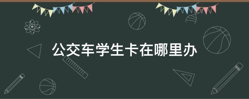 公交车学生卡在哪里办 娄底市办公交车学生卡在哪里办