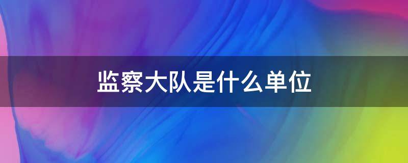 监察大队是什么单位（安全生产执法监察大队是什么单位）