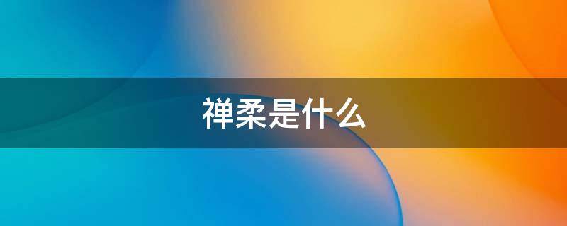 禅柔是什么（禅柔的13个基本动作）